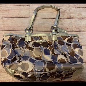 COACH HANDBAG BRONZE CLASSIC MULTI COLOR DESIGN